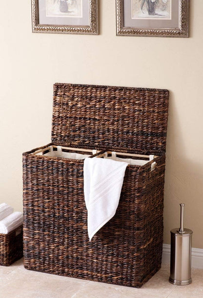 Extra large split gift basket with lining