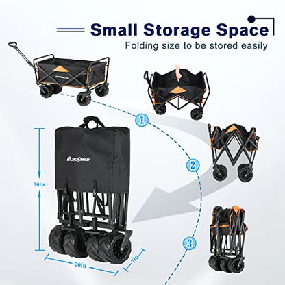 Heavy Duty 350 lb Capacity Foldable Wagon with Large Wheels